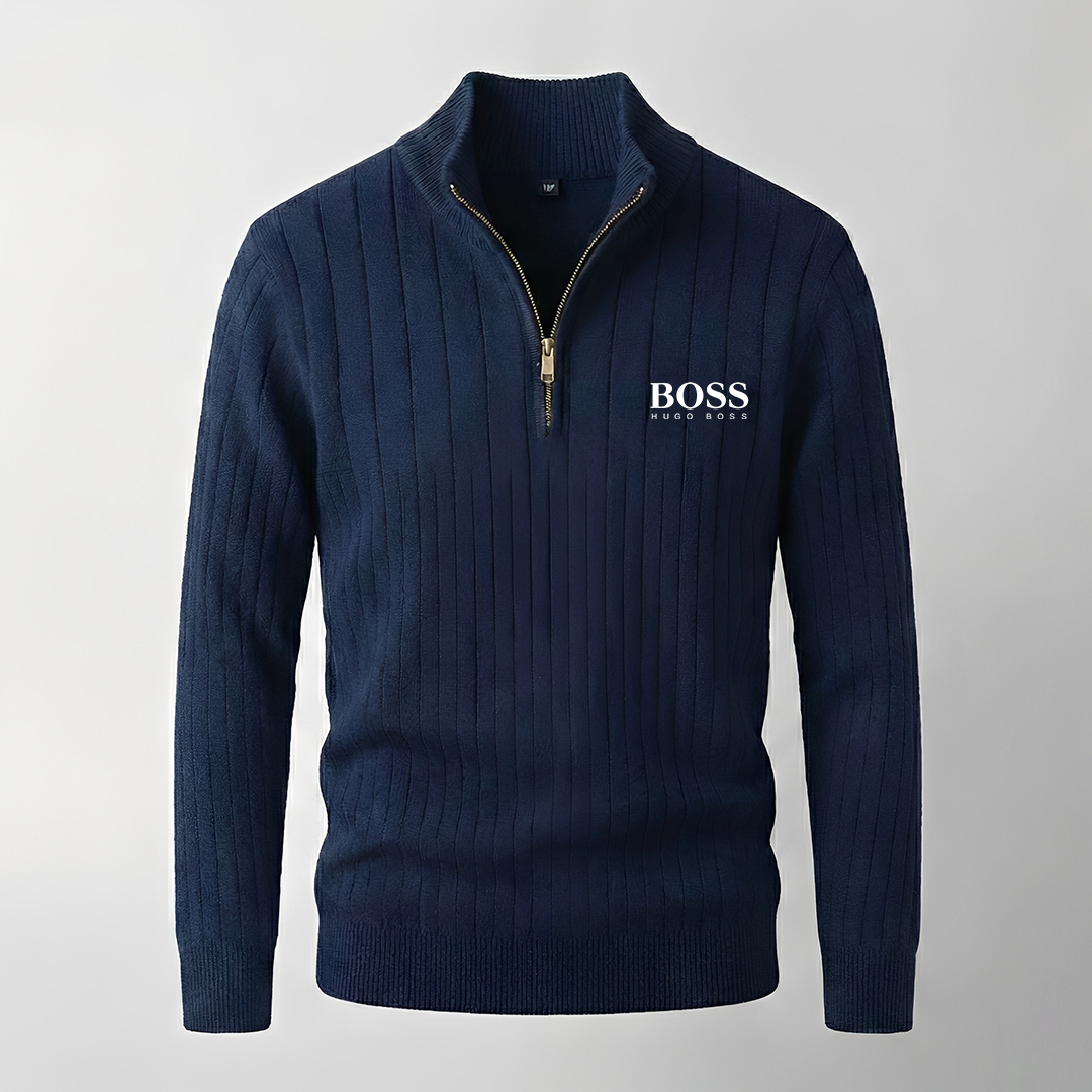 Hugo Boss Quarter-Zip Cotton Sweater