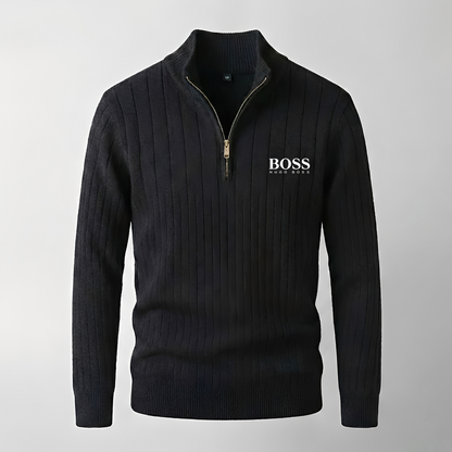 Hugo Boss Quarter-Zip Cotton Sweater